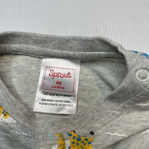 Boys Sprout, cotton tee / top, animals, EUC, size 00,  