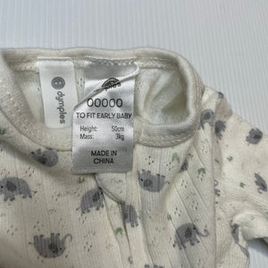 Unisex Dymples, pointelle cotton zip coverall / romper, EUC, size 00000,  