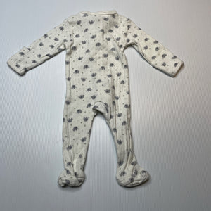 Unisex Dymples, pointelle cotton zip coverall / romper, EUC, size 00000,  