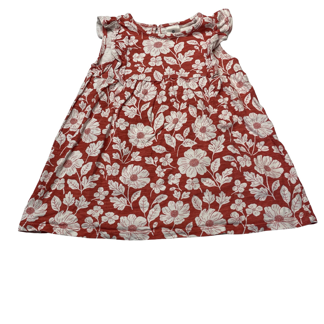 Girls Target, floral organic cotton dress, GUC, size 2, L: 40cm