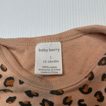 Load image into Gallery viewer, Girls Baby Berry, leopard print cotton bodysuit / romper, GUC, size 1,  