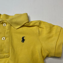 Load image into Gallery viewer, Boys Ralph Lauren, yellow cotton polo shirt top, GUC, size 12 months,  