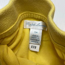 Load image into Gallery viewer, Boys Ralph Lauren, yellow cotton polo shirt top, GUC, size 12 months,  