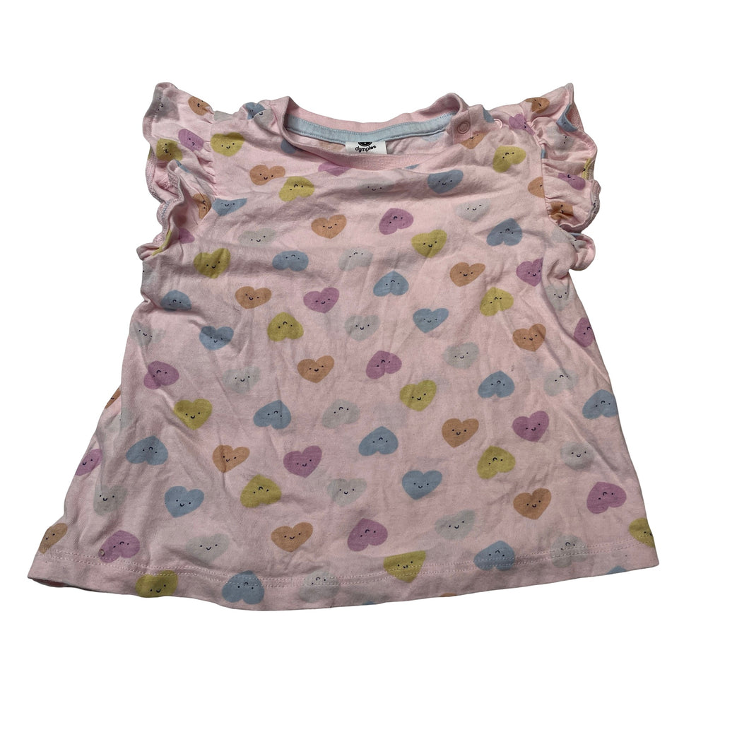 Girls Dymples, cotton tee / top, hearts, GUC, size 1,  