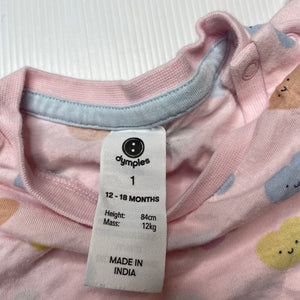 Girls Dymples, cotton tee / top, hearts, GUC, size 1,  