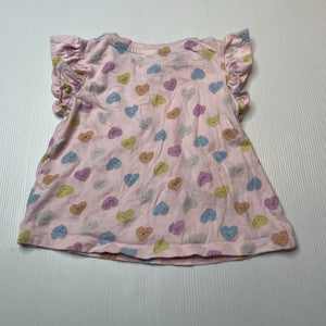 Girls Dymples, cotton tee / top, hearts, GUC, size 1,  