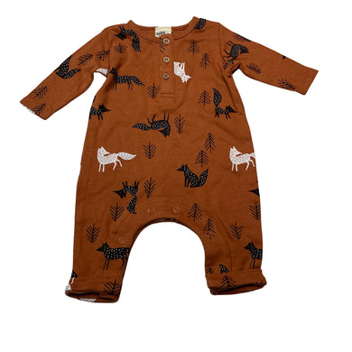 Boys Baby Berry, organic cotton romper, foxes, EUC, size 000,  