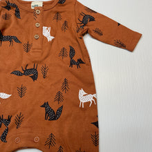 Load image into Gallery viewer, Boys Baby Berry, organic cotton romper, foxes, EUC, size 000,  