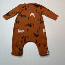 Load image into Gallery viewer, Boys Baby Berry, organic cotton romper, foxes, EUC, size 000,  