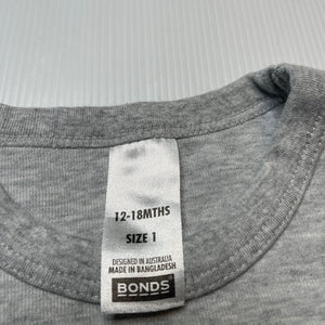 Unisex Bonds, grey Tech Sweats sweater / jumper, EUC, size 1,  