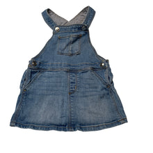 Load image into Gallery viewer, Girls H&amp;M, stretch denim overalls dress / pinafore, GUC, size 1, L: 43cm
