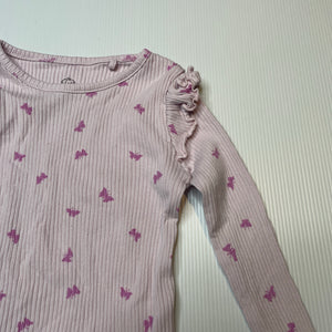 Girls Favourites, ribbed organic cotton long sleeve top, FUC, size 2,  