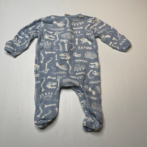 Boys Dymples, cotton zip coverall / romper, dinosaurs, FUC, size 000,  