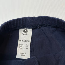 Load image into Gallery viewer, Girls Dymples, navy stretchy leggings, elasticated, GUC, size 2,  