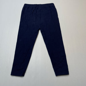 Girls Dymples, navy stretchy leggings, elasticated, GUC, size 2,  