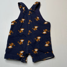 Load image into Gallery viewer, Boys Dymples, navy cotton overalls / shortalls, monkeys, EUC, size 00,  