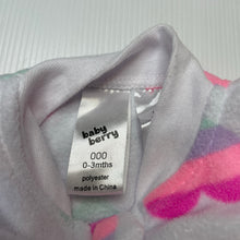 Load image into Gallery viewer, Girls Baby Berry, soft fleece zip coverall / romper, EUC, size 000,  