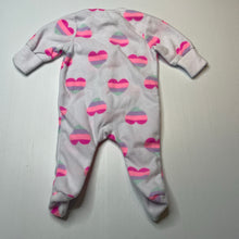 Load image into Gallery viewer, Girls Baby Berry, soft fleece zip coverall / romper, EUC, size 000,  