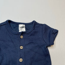 Load image into Gallery viewer, Boys Anko, blue waffle henley bodysuit / romper, EUC, size 0000,  