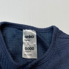 Load image into Gallery viewer, Boys Anko, blue waffle henley bodysuit / romper, EUC, size 0000,  
