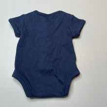 Load image into Gallery viewer, Boys Anko, blue waffle henley bodysuit / romper, EUC, size 0000,  