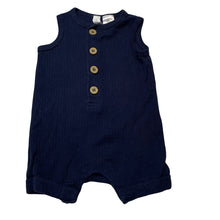 Load image into Gallery viewer, Boys Dymples, navy ribbed cotton romper, EUC, size 00,  