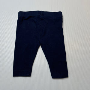 Unisex Anko, navy stretchy leggings / bottoms, GUC, size 000,  