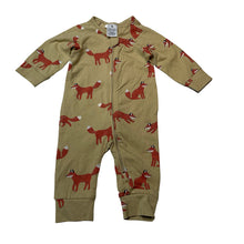 Load image into Gallery viewer, Unisex Target, organic cotton blend zip romper, foxes, EUC, size 000,  