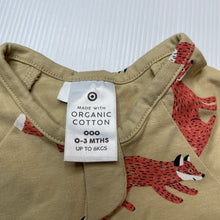 Load image into Gallery viewer, Unisex Target, organic cotton blend zip romper, foxes, EUC, size 000,  