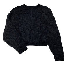 Load image into Gallery viewer, Girls H&amp;M, black chenille knit sweater / jumper, EUC, size 11-12,  
