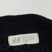 Load image into Gallery viewer, Girls H&amp;M, black chenille knit sweater / jumper, EUC, size 11-12,  
