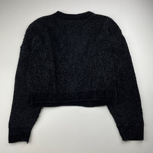 Load image into Gallery viewer, Girls H&amp;M, black chenille knit sweater / jumper, EUC, size 11-12,  