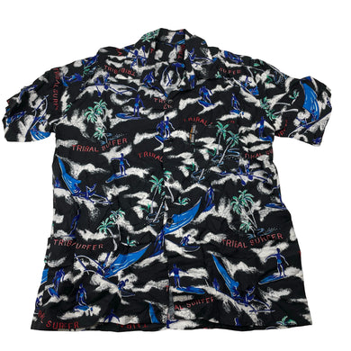 Boys TRIBAL SURFER, lightweight short sleeve shirt, no size, L: 52cm, armpit to armpit: 44cm, EUC, size 12,  