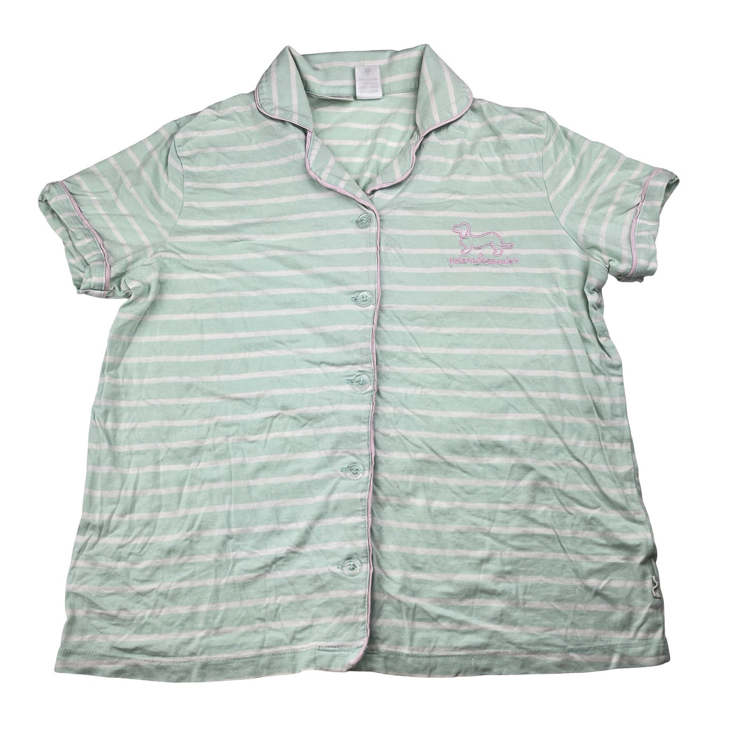 Girls Peter Alexander, soft feel stretchy stripe pyjama shirt / top, GUC, size 12,  