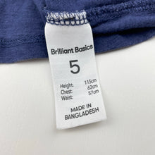 Load image into Gallery viewer, Girls Brilliant Basics, broderie trim navy cotton top, GUC, size 5,  