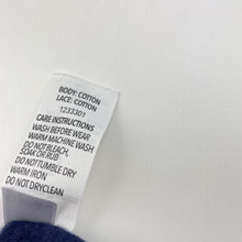 Load image into Gallery viewer, Girls Brilliant Basics, broderie trim navy cotton top, GUC, size 5,  
