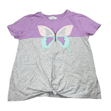 Load image into Gallery viewer, Girls Tilii, purple &amp; grey tie front tee / top, FUC, size 10,  
