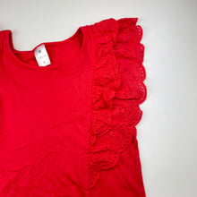 Load image into Gallery viewer, Girls Target, broderie trim red cotton top, GUC, size 12,  