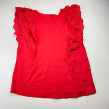 Load image into Gallery viewer, Girls Target, broderie trim red cotton top, GUC, size 12,  