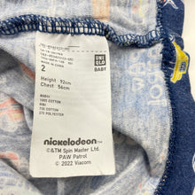 Load image into Gallery viewer, Boys Uniqlo, Nickelodeon Paw Patrol cotton tee / top, wash fade, FUC, size 2,  