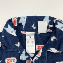 Load image into Gallery viewer, Boys Brilliant Basics, flannel cotton pyjama top, sharks, FUC, size 7,  