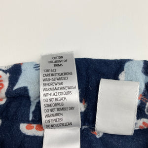 Boys Brilliant Basics, flannel cotton pyjama top, sharks, FUC, size 7,  