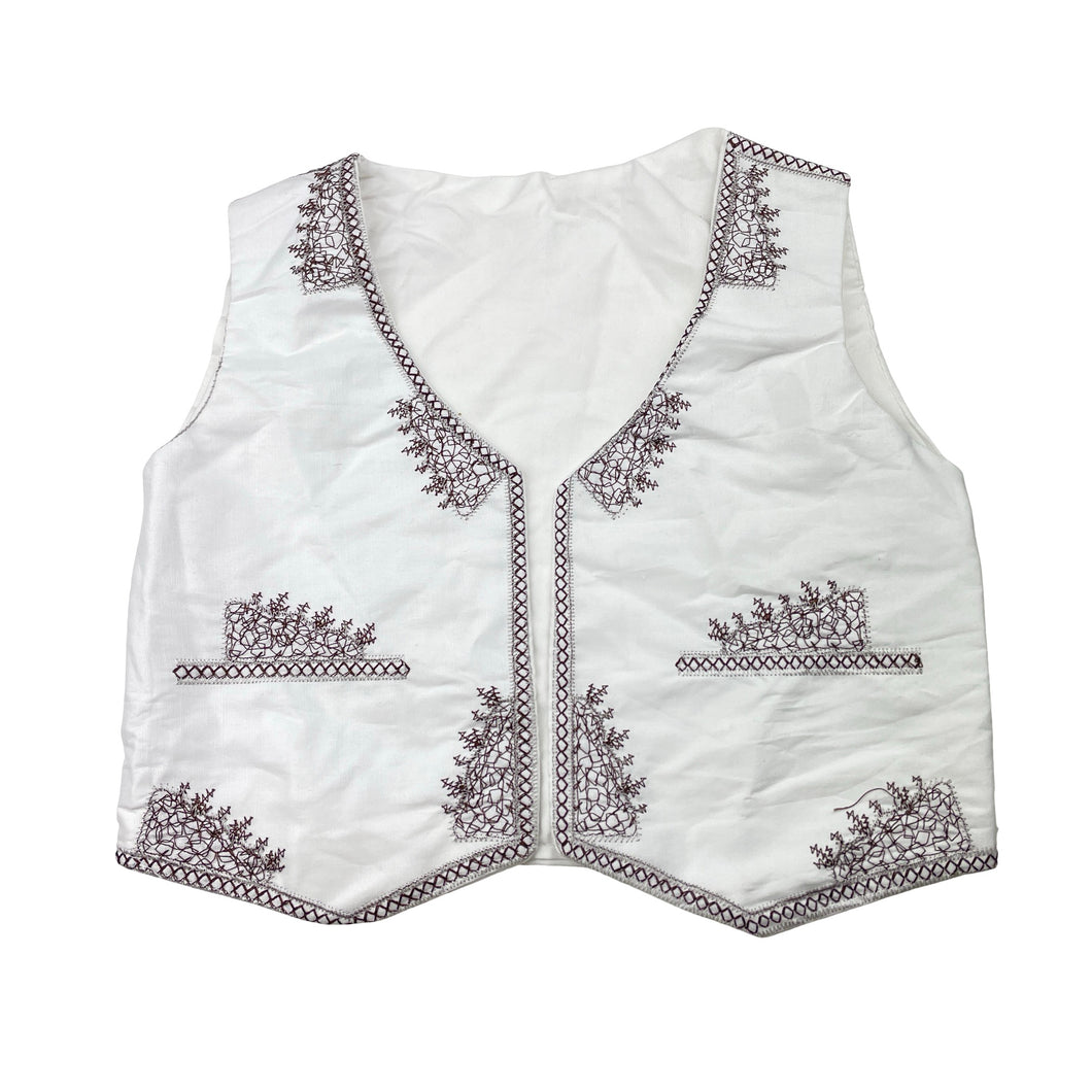 Unisex embroidered, lightweight vest, no labels, armpit to armpit: 30cm, GUC, size 4,  