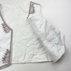 Unisex embroidered, lightweight vest, no labels, armpit to armpit: 30cm, GUC, size 4,  