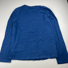 Load image into Gallery viewer, Boys blue, stretchy long sleeve pyjama top, no labels, armpit to armpit: 40cm, shoulder to cuff: 54cm, GUC, size 12-14,  
