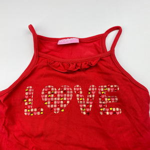 Girls LC Waikiki, embellished red singlet top, FUC, size 3,  