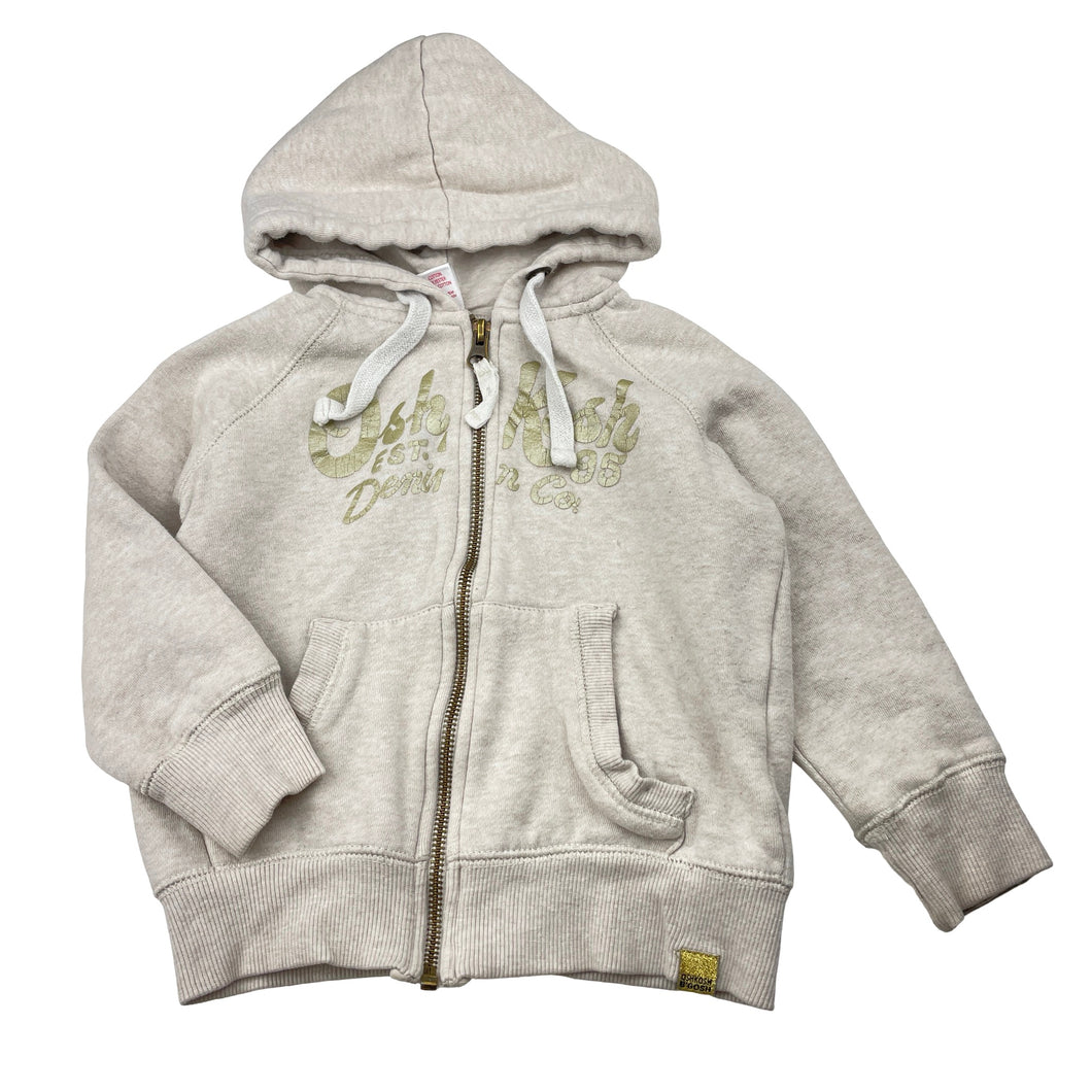 Girls Osh Kosh, fleece lined zip hoodie sweater, FUC, size 3-4,  