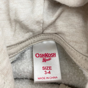 Girls Osh Kosh, fleece lined zip hoodie sweater, FUC, size 3-4,  