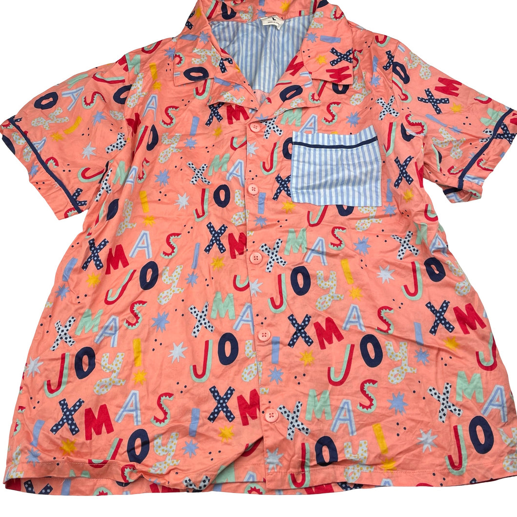 Girls Cotton On, oversize Christmas lightweight cotton pyjama top, Sz: L, L: 63cm, armpit to armpit: 54cm, EUC, size 14-16,  