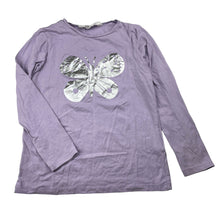 Load image into Gallery viewer, Girls H&amp;M, stretchy long sleeve tee / top, butterfly, EUC, size 7-8,  